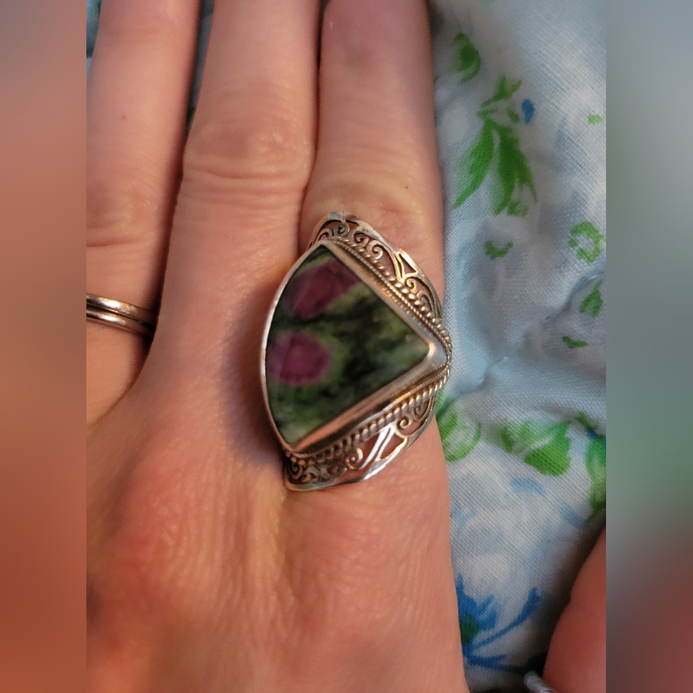 925 silver + stone ring (size 7)
